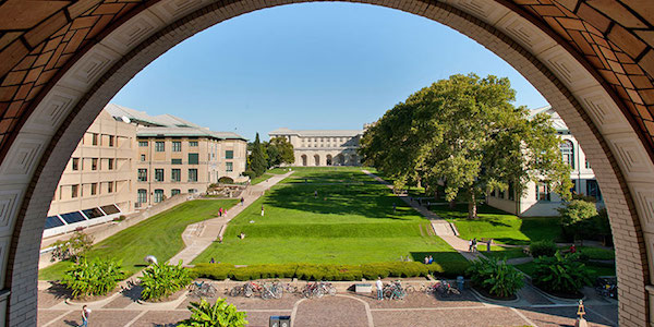 A view of the Mall from Hamerschlag Hall. 