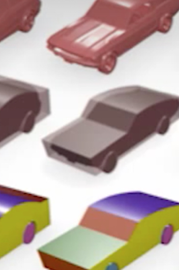 CAD image of cars