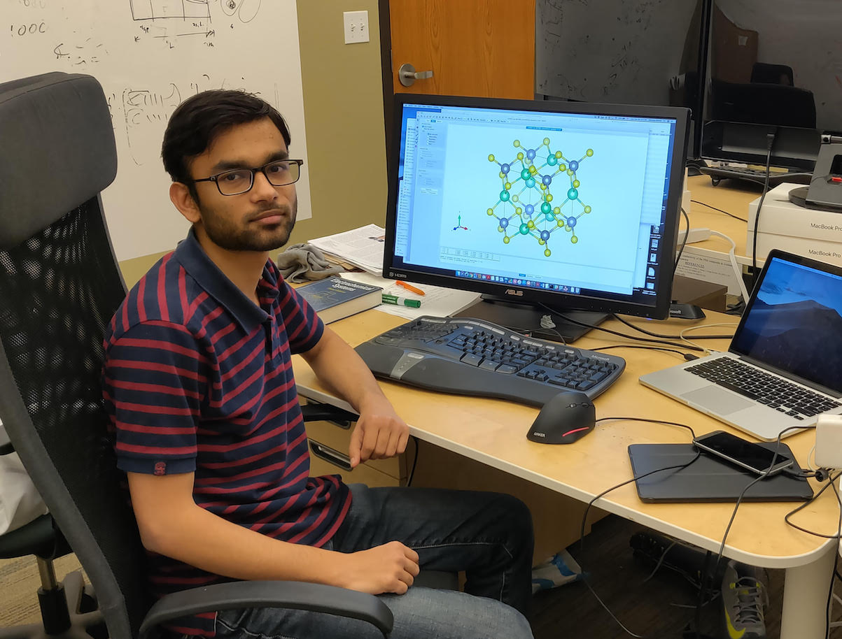 Zeeshan Ahmad in the lab