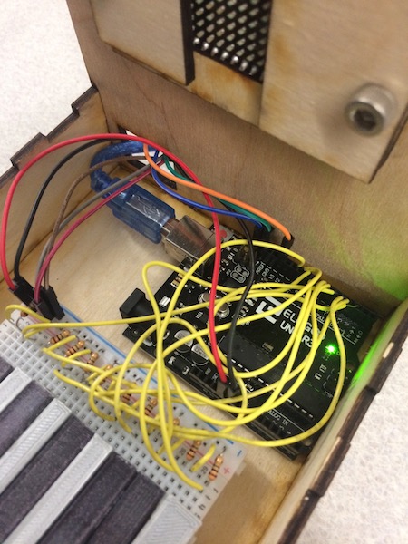 wires inside miniature electronic piano prototype