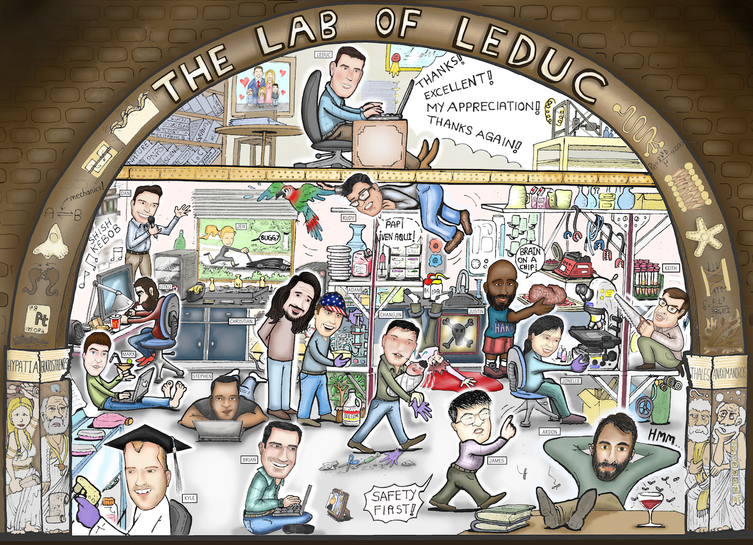 caricature of the lab