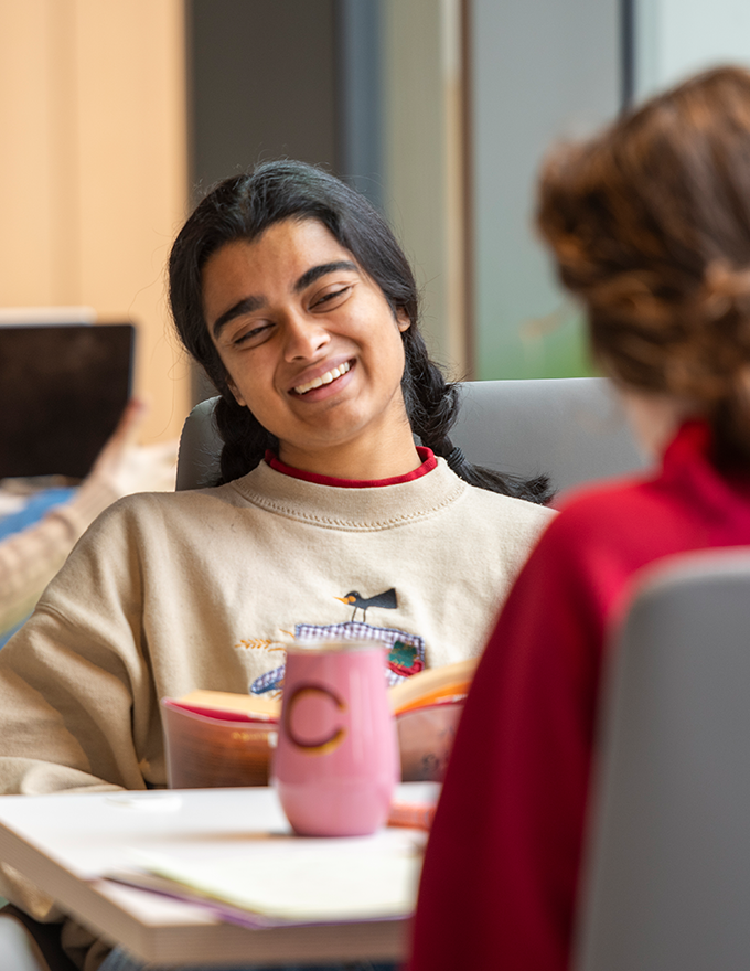 student laughing